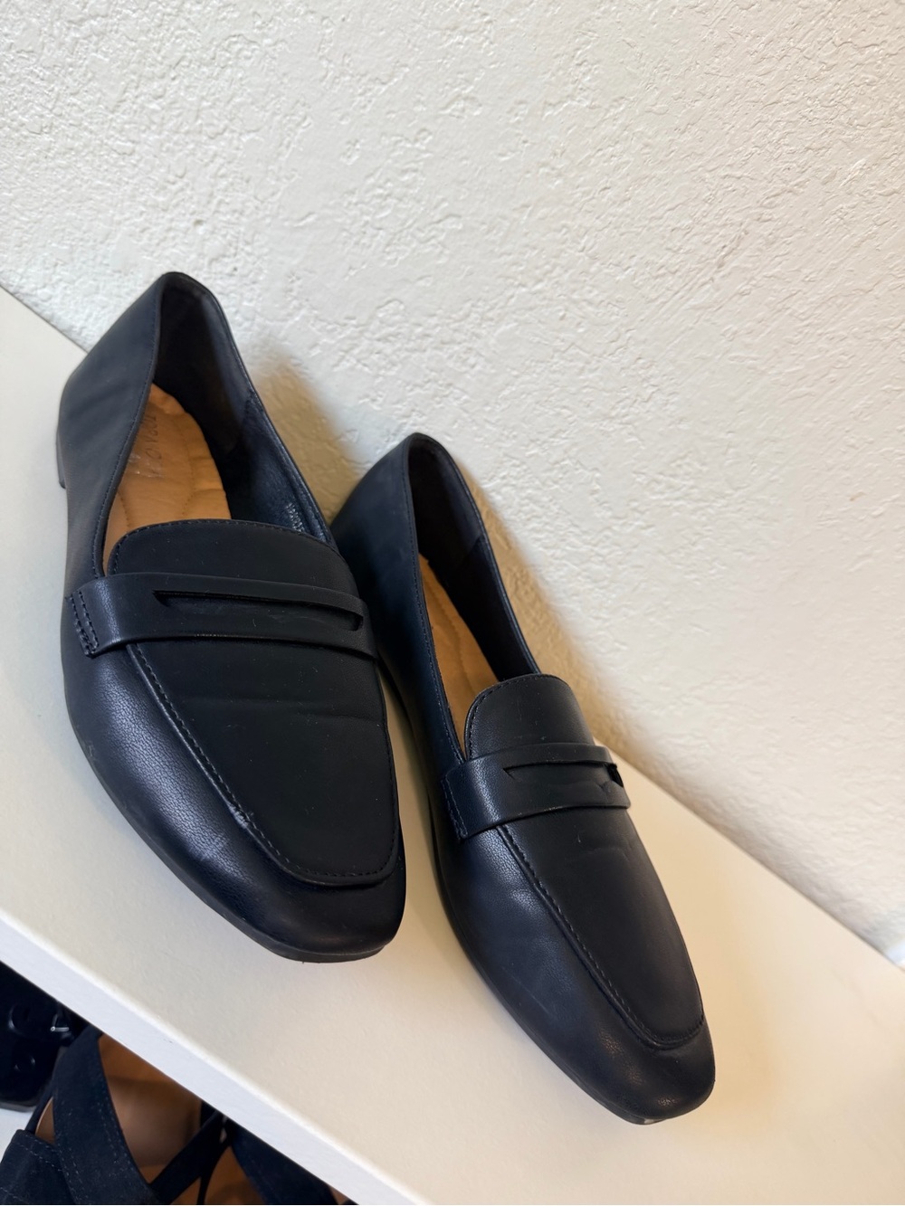 Classic Black Leather Penny Loafers